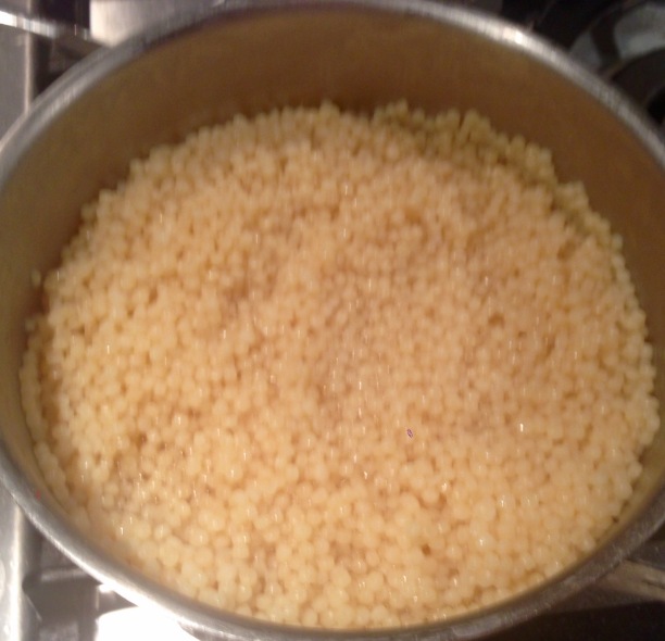 Boil your homemade couscous until tender.